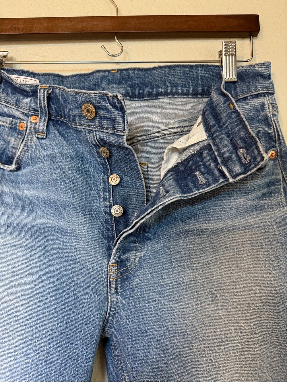 GAP High Rise Cheeky Straight Medium Wash Indigo Blue Button Fly Jeans Sz 30/10R - Picture 5 of 13